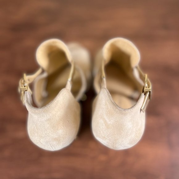 Gianni Bini Gold Wood Platform Wedge size 8.5 - Picture 4 of 12